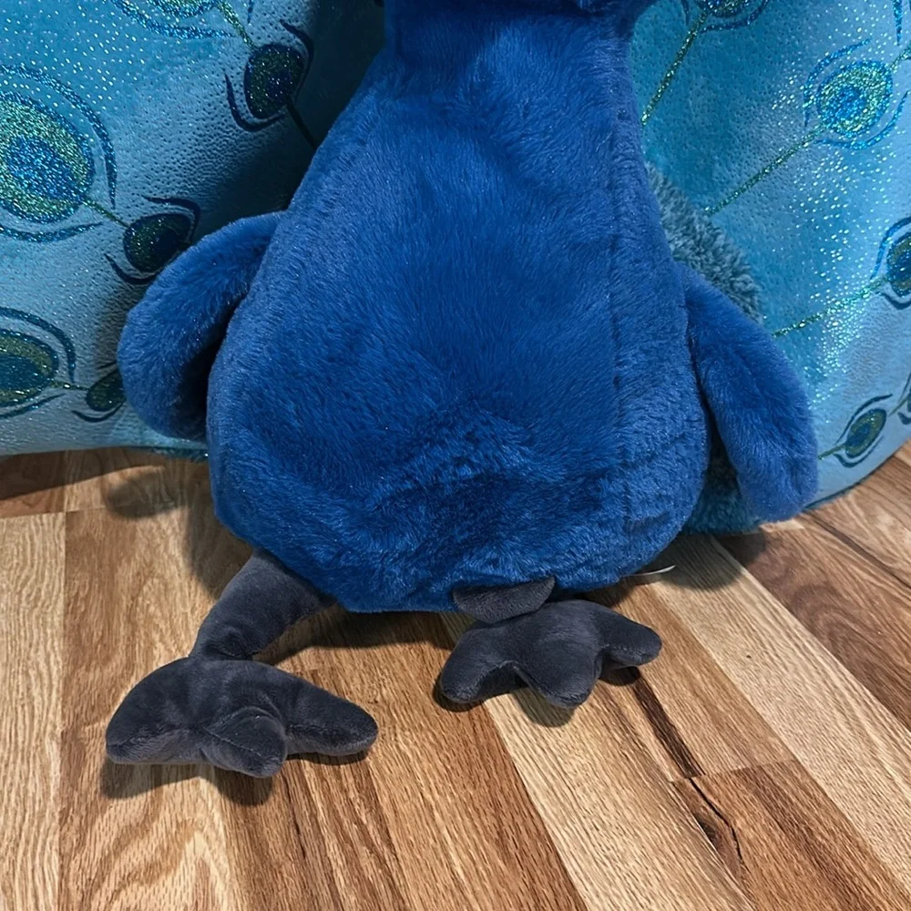 XL Blue Plush Peacock Toy my - Picture 2 of 7